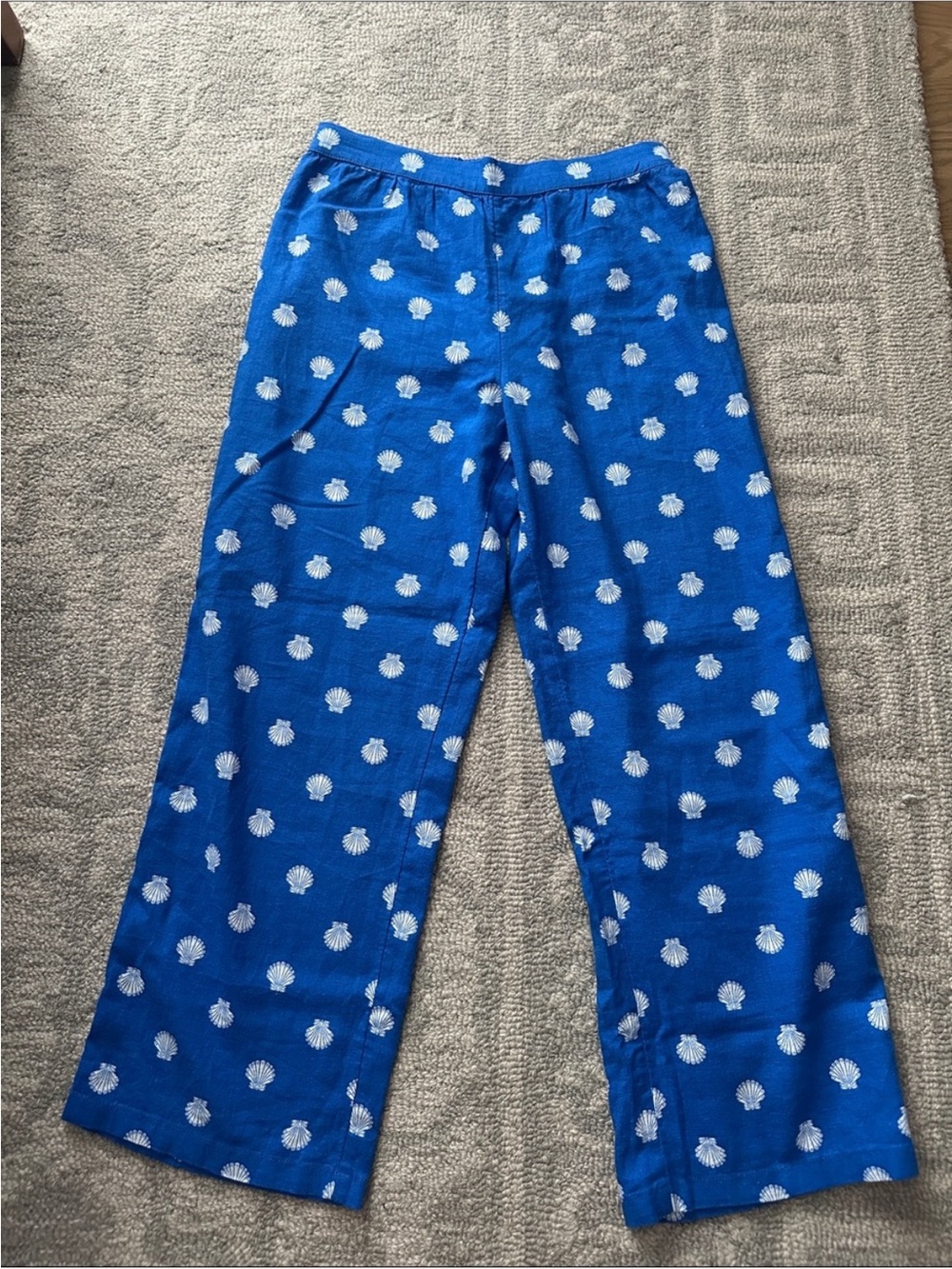 J. Crew Blue Seashell Linen-Blend Pants | XS - Picture 2 of 5